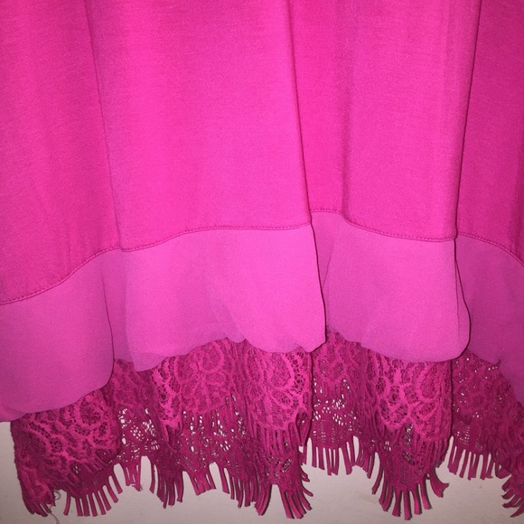 NWT Jersey Knit w/ Chiffon & Eyelash Lace Trim - Picture 2 of 5